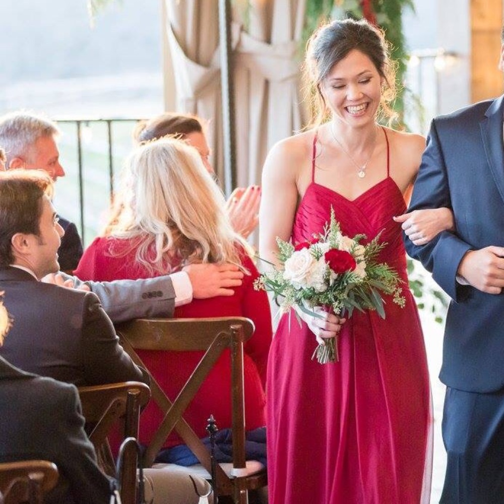 Azazie Cecilia burgundy bridesmaids dress